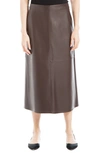 Max Studio Faux Leather A-line Skirt In Fudge-fudge