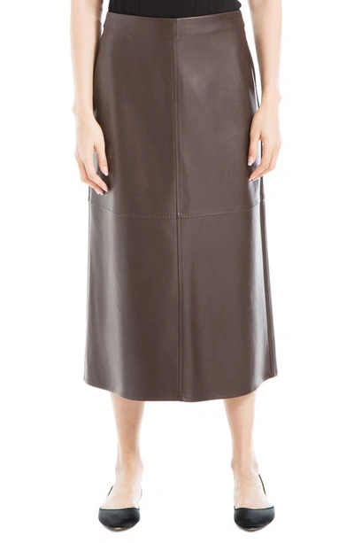 Max Studio Faux Leather A-line Skirt In Fudge-fudge