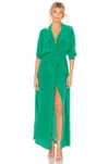 L Agence Cameron Shirt Dress In Green