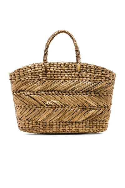 Ellen & James Corfu Beach Basket Bag In Tan. In Natural