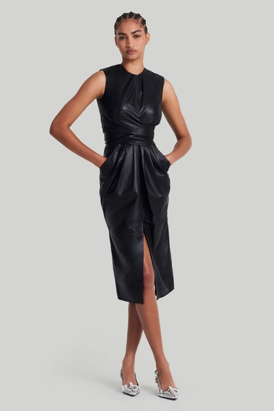slim fit dress slacks Black Leather Dress – Briela Boutique main image 1