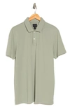 14th & Union Solid Interlock Polo In Green Iceberg