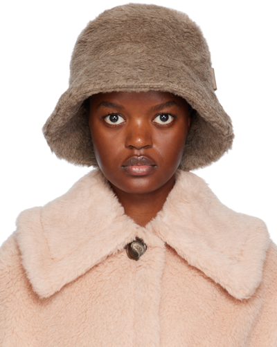 Max Mara Figura Alpaca, Wool, And Silk Bucket Hat In Brown