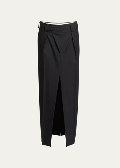 Victoria Beckham Wrap Front Tailored Skirt In Black