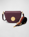 Oryany Lottie Saddle Leather Crossbody Bag In Purple