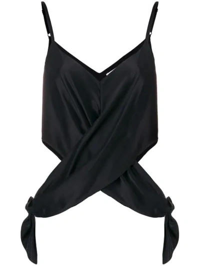Alexander Wang T Crossover Tie Side Camisole In Black