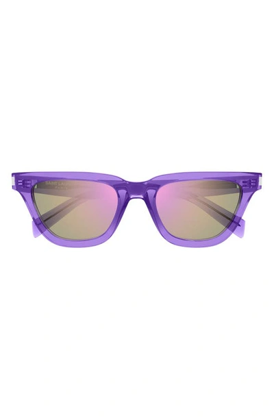 Saint Laurent Sl 462 Suplice Acetate Cat-eye Sunglasses In Shiny Transparent