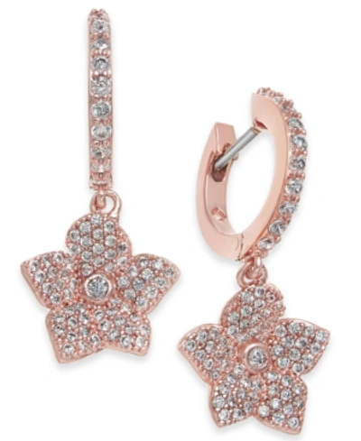 Kate Spade Blooming Pave Drop Earrings In Clear/rose Gold