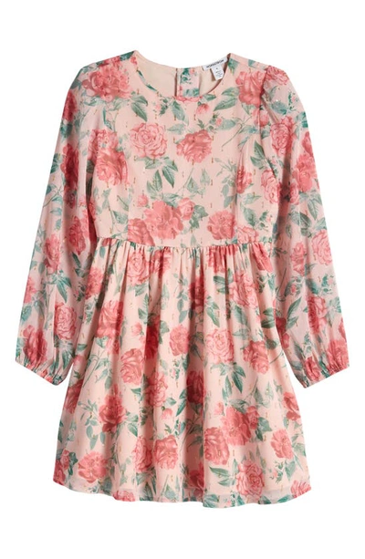 Nordstrom Kids' Floral Long Sleeve Party Dress In Pink Chintz Vintage Blooms