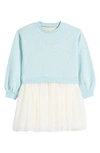 Tucker + Tate Kids' Tutu Cotton Dress In Blue Sky Heather- Ivory Egret