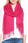 Nordstrom Tissue Weight Wool & Cashmere Scarf In Pink Berry