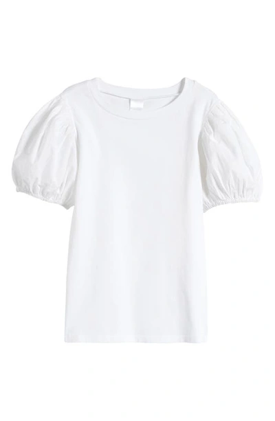 Nordstrom Kids' Puff Sleeve Cotton T-shirt In White