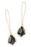 Kendra Scott Carrine Earrings In Black/ Gold