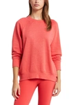 Zella Drew Crewneck Sweatshirt In Red Poinsettia