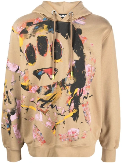 Barrow Printed Hoodie In Beige