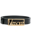 Versace Logo Buckle Belt In Black