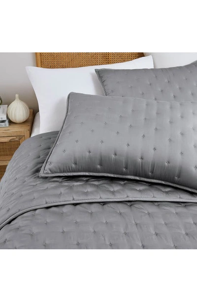 Southshore Fine Linens Luxurious 2-piece Quilted Sham Set In Steel Grey