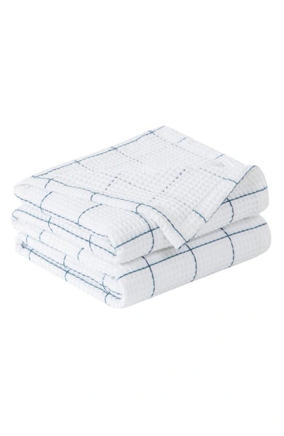 Southshore Fine Linens 2-piece Check Cotton Waffle Throw Blankets In White