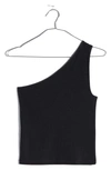 Madewell Brightside One-shoulder Tank In True Black