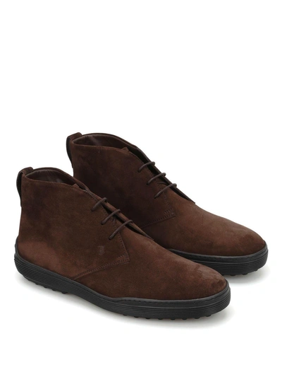 Tod's Chukka Lace Up Boots In Testa Di Moro