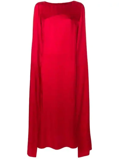 Rouge Margaux Maxi Cape Dress - Red
