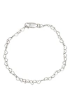 Made By Mary Heart Chain Bracelet In Silver