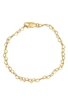 Made By Mary Heart Chain Bracelet In Gold