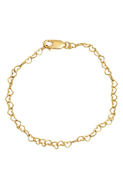 Made By Mary Heart Chain Bracelet In Gold