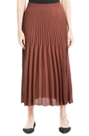 Max Studio Graduated Pleat Knee-length Midi Skirt In Rum Raisin