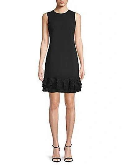 Calvin Klein Floral Sleeveless Dress In Black