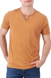 Lucky Brand Button Notch Neck T-shirt In Glazed Ginger