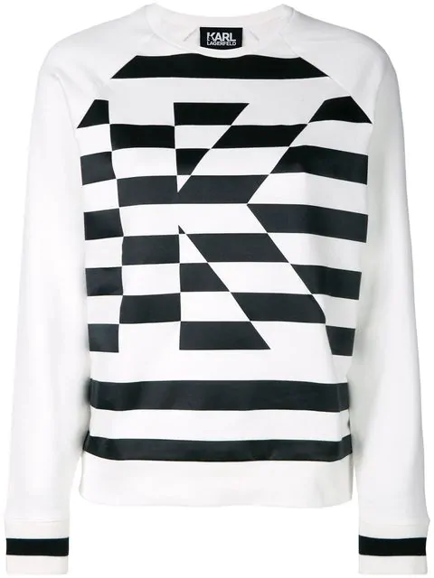 Karl Lagerfeld K Striped Sweatshirt - White | ModeSens