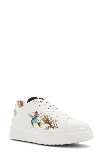 Aldo Disney X  Low Top Sneaker In White Mickey