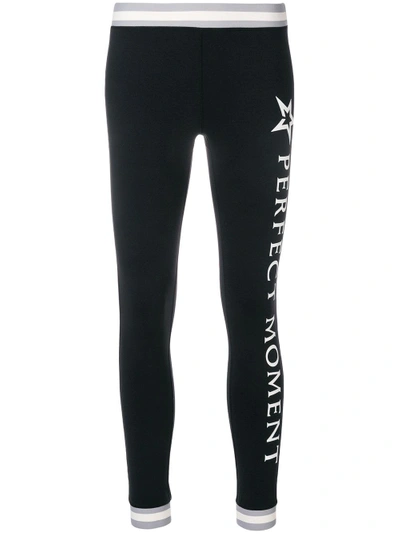 Perfect Moment Race Stripes Leggings - Black