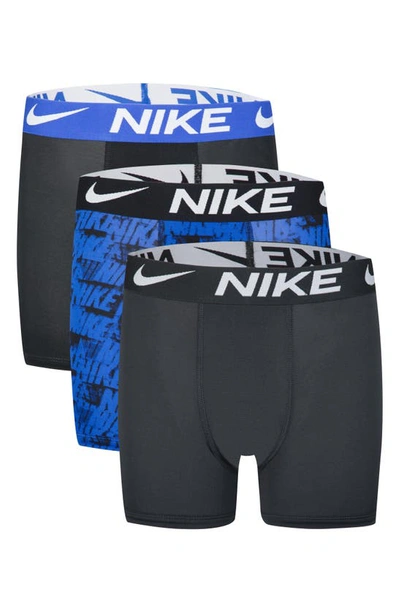Nike Kids' Assorted 3-pack Micro Essentials Boxer Briefs In Game Royal