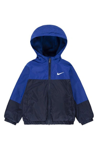 Nike Kids' Just Do It Fleece Lined Windrunner Jacket In Midnight Navy