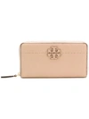 Tory Burch T-logo Zip Around Wallet In Neutrals