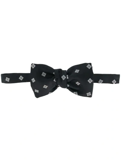Givenchy Black Logo Silk Bow Tie