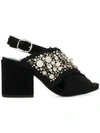 Elena Iachi Embellished Open-toe Sandals In Black