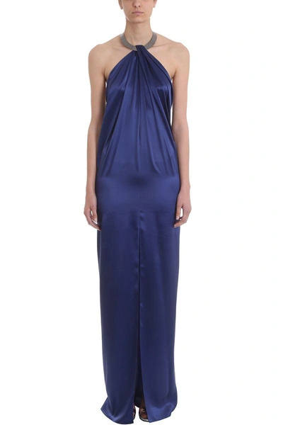 Azzaro Baiser Blue Silk Long Dress