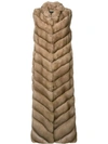 Liska Lotta Sleeveless Fur Coat In Brown
