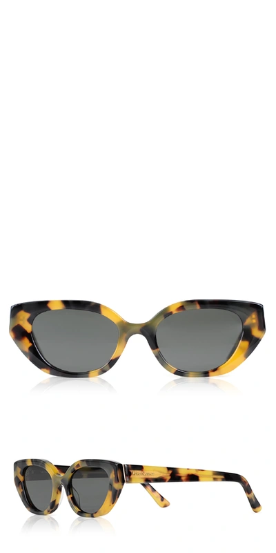 Velvet Canyon Le Chat Sunglasses Honey Tort In Black