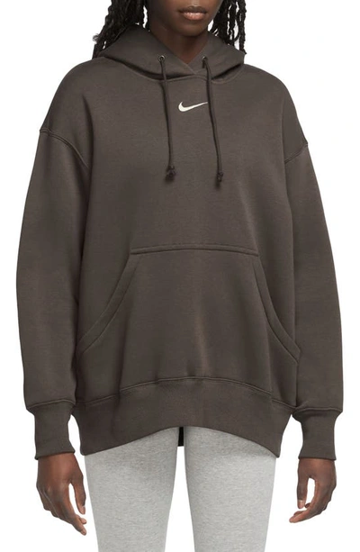 Nike Sportswear Phoenix Oversize Fleece Hoodie In Brown