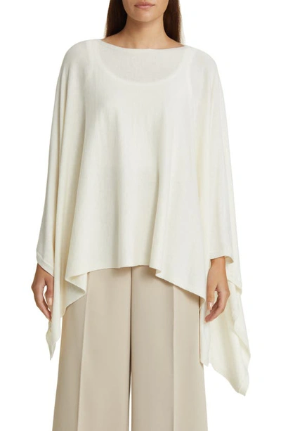 Nordstrom Cotton & Cashmere High-low Poncho In Ivory Vanilla