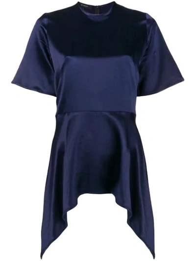 Sid Neigum Asymmetric Hem Blouse In Blue