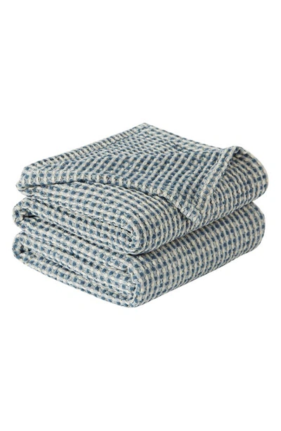 Southshore Fine Linens Tama Cotton Waffle Textured Throw Blanket In Steel Blue