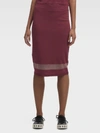 Donna Karan Dkny Women's Stretch Midi Skirt With Mesh Detail - In Mauve