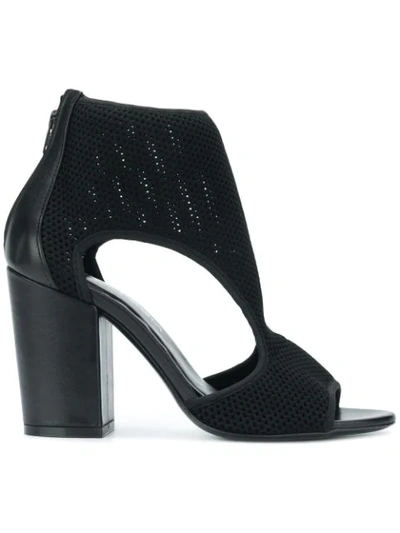 Strategia Mesh Cut Out Sandals In Black