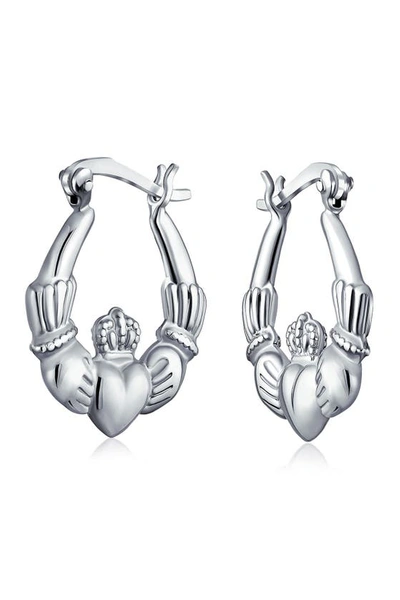 Bling Jewelry Sterling Silver Huggie Hoop Earrings In Silver1