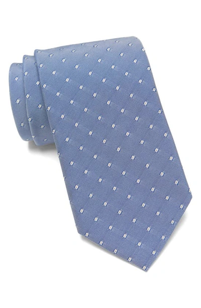 Hugo Boss Geometric Recycled Polyester Tie In Bright Blue